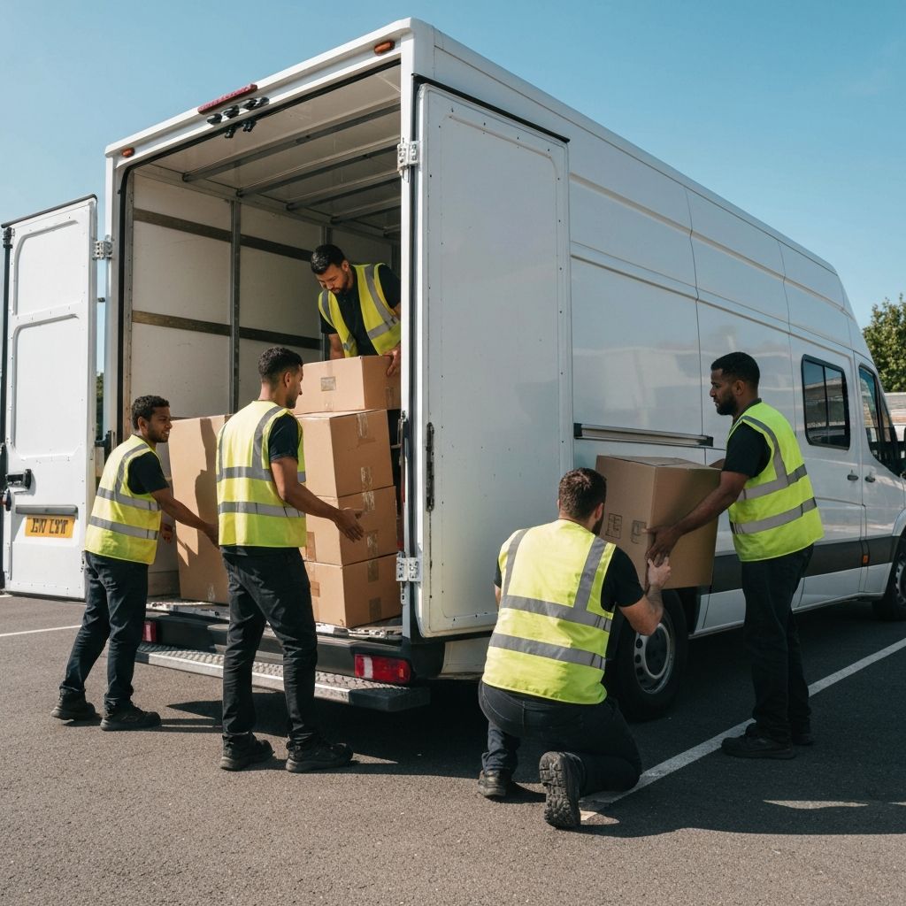 Professional removal service loading furniture